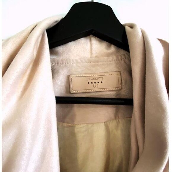 BLANKNYC Faux Leather Mixed Media Drape Front Jacket Size S - Picture 5 of 10